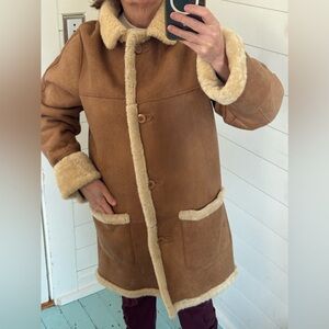 Shearling Reversible Coat with Detachable hood Size 10 Vintage